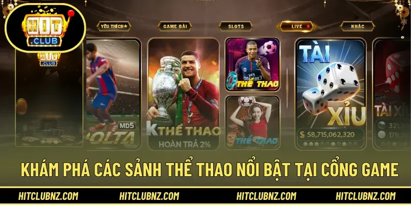 Khám phá các sảnh thể thao nổi bật tại cổng game